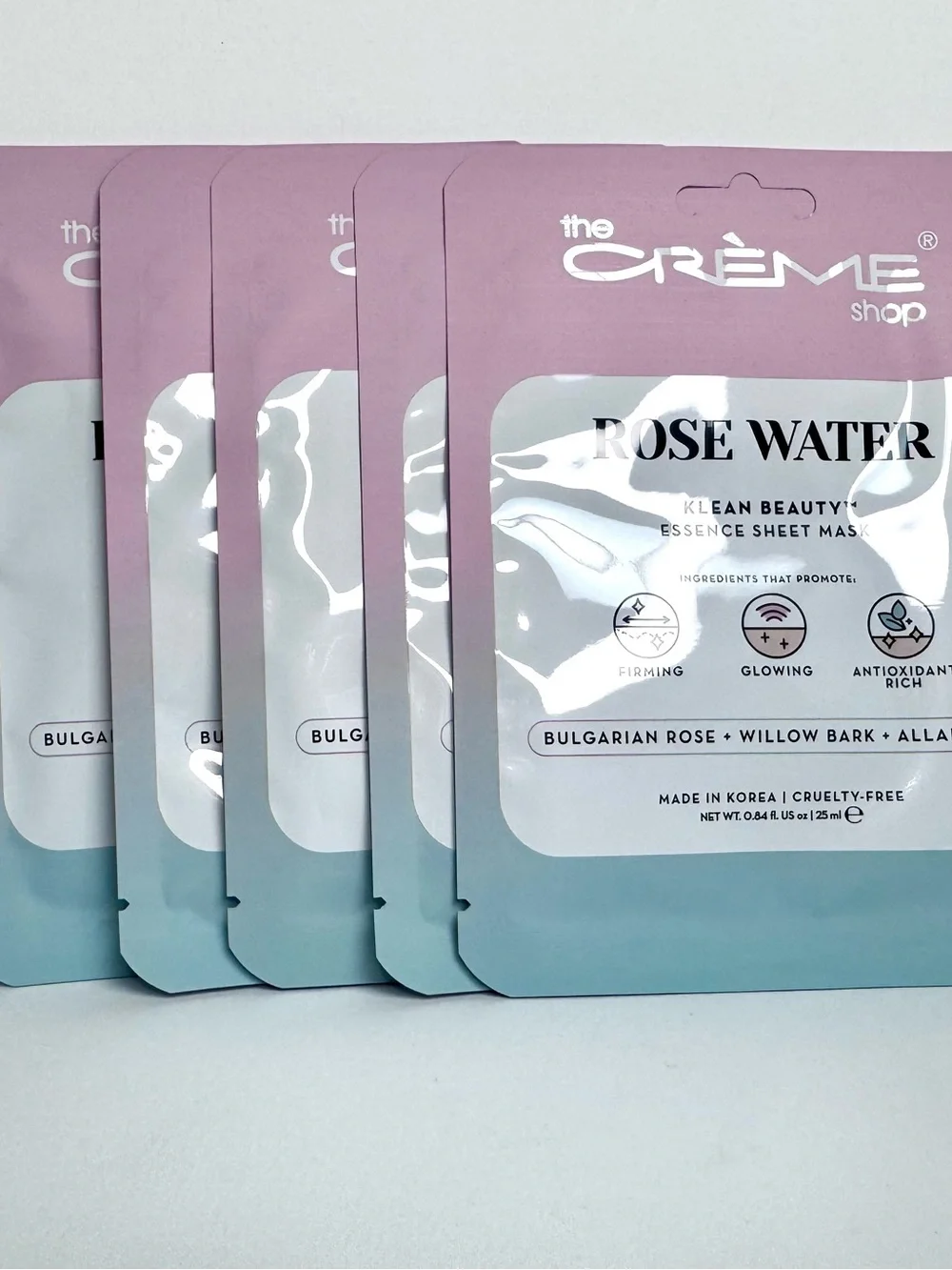 The Crème Shop Rose Water Essence Sheet Mask - 5 Pack